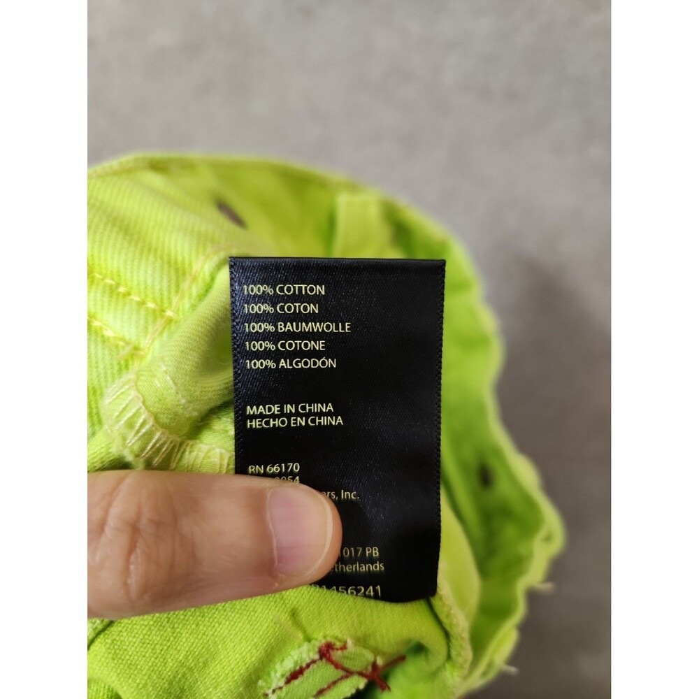 BDG Longline Carpenter Shorts Womens 27 Lime Green Raw Hem Denim NEW - Picture 11 of 12